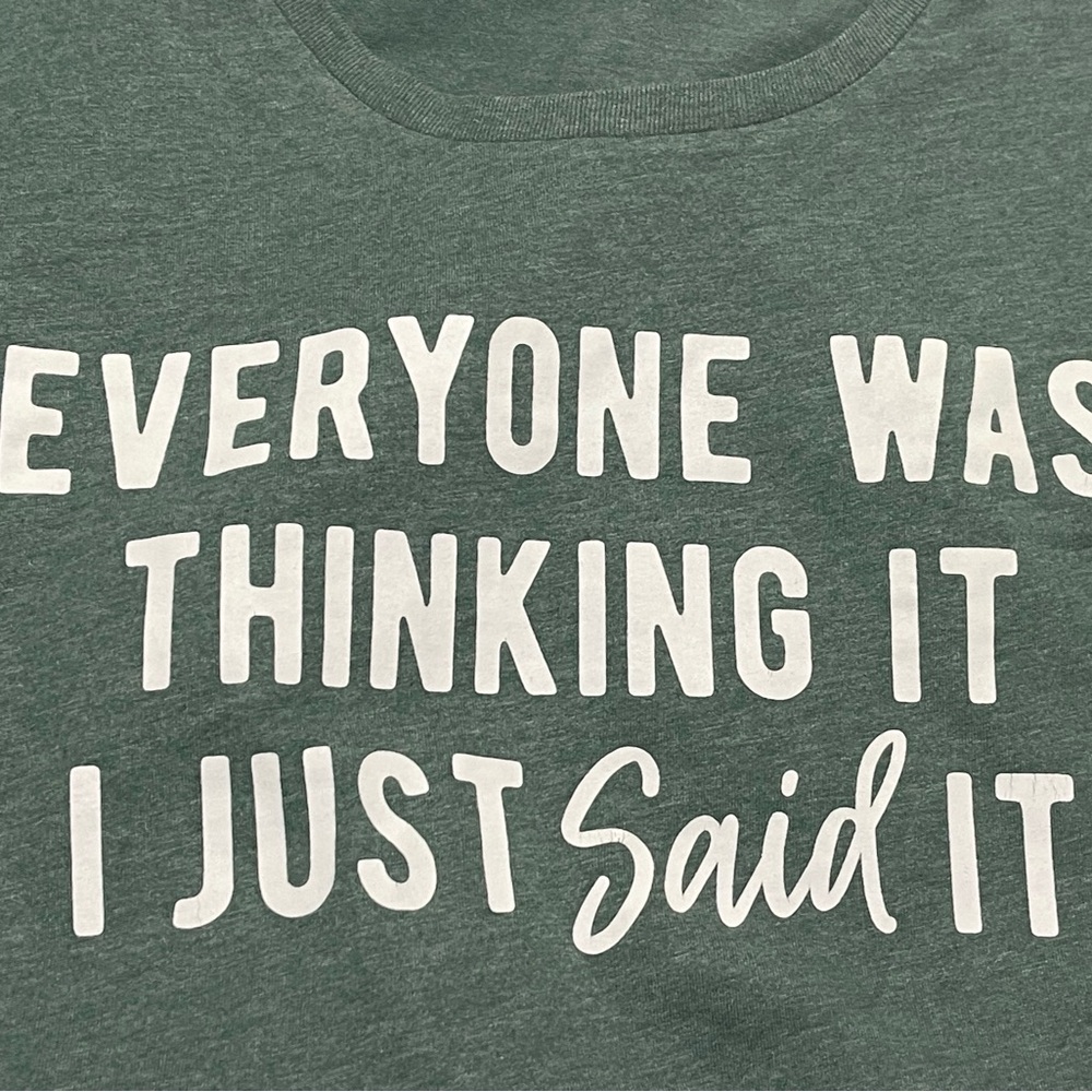 Green Graphic Tee with Bold White Text